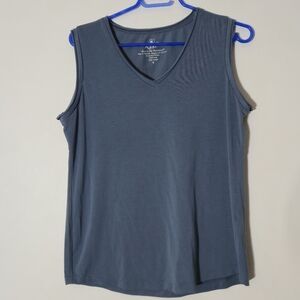Kuhl Arabella Tank Top V-Neck Organic Cotton Blue Sleeveless Top Women's S Soft